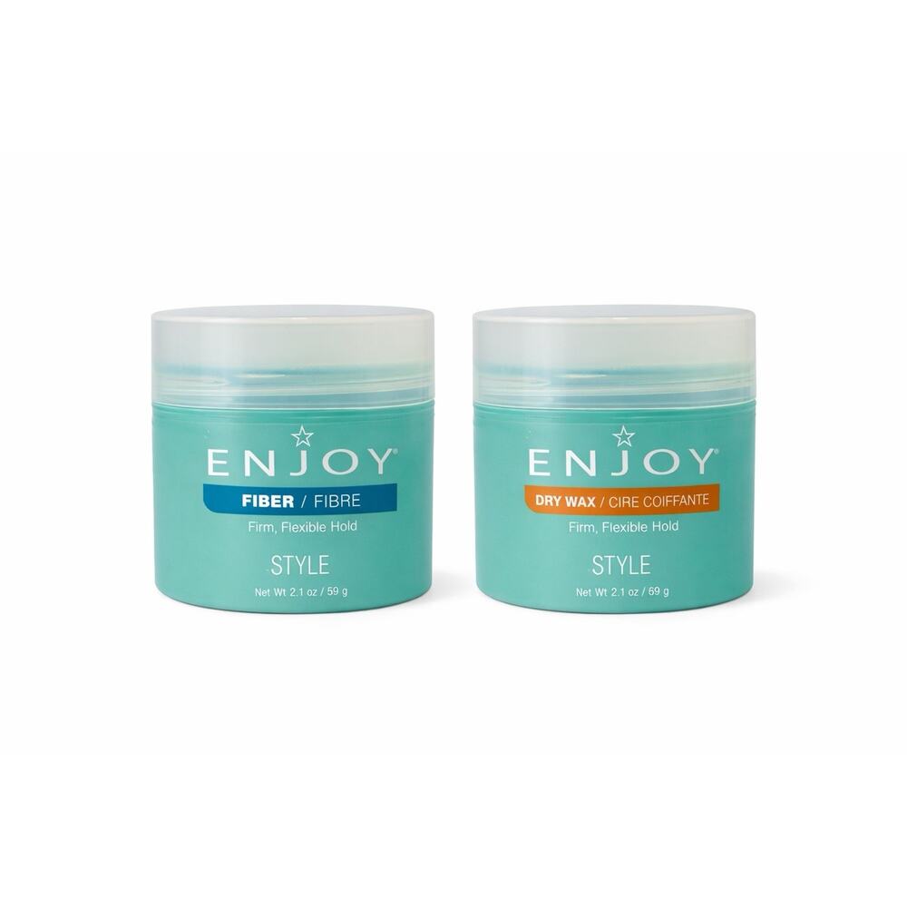 ENJOY Fiber & Dry Wax Set 2.1 fl oz (59g) Each – Firm Flexible Hold Unsealed